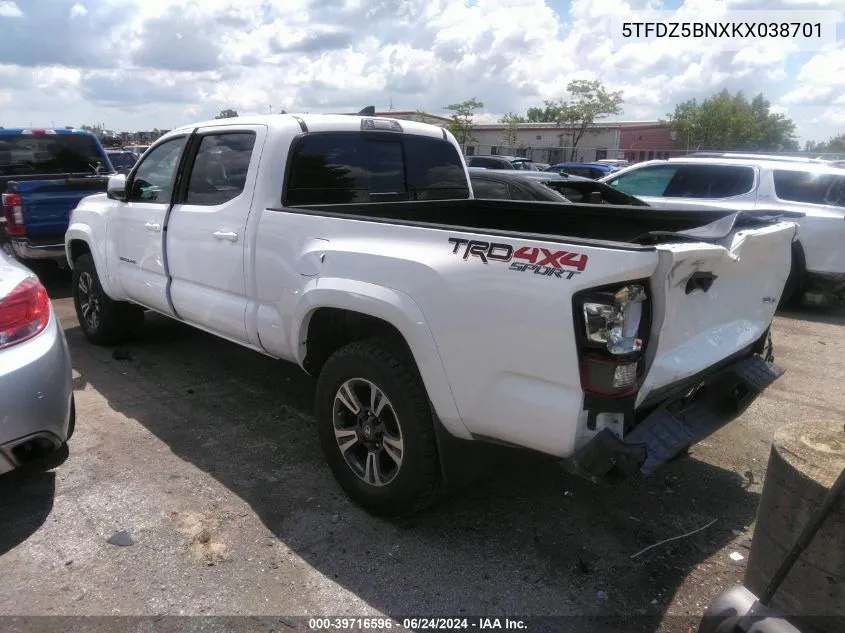 2019 Toyota Tacoma Trd Off Road VIN: 5TFDZ5BNXKX038701 Lot: 39716596