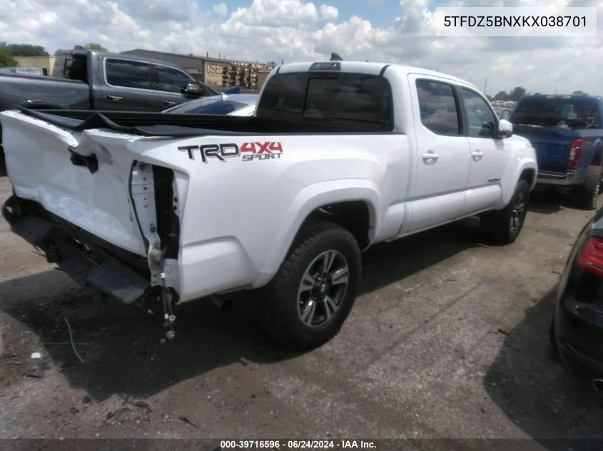 2019 Toyota Tacoma Trd Off Road VIN: 5TFDZ5BNXKX038701 Lot: 39716596