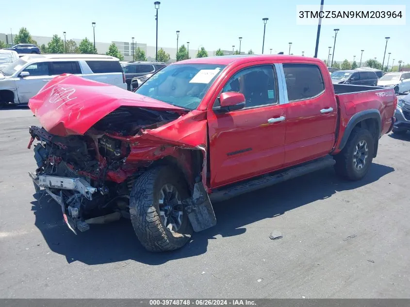 2019 Toyota Tacoma Trd Off Road VIN: 3TMCZ5AN9KM203964 Lot: 39748748