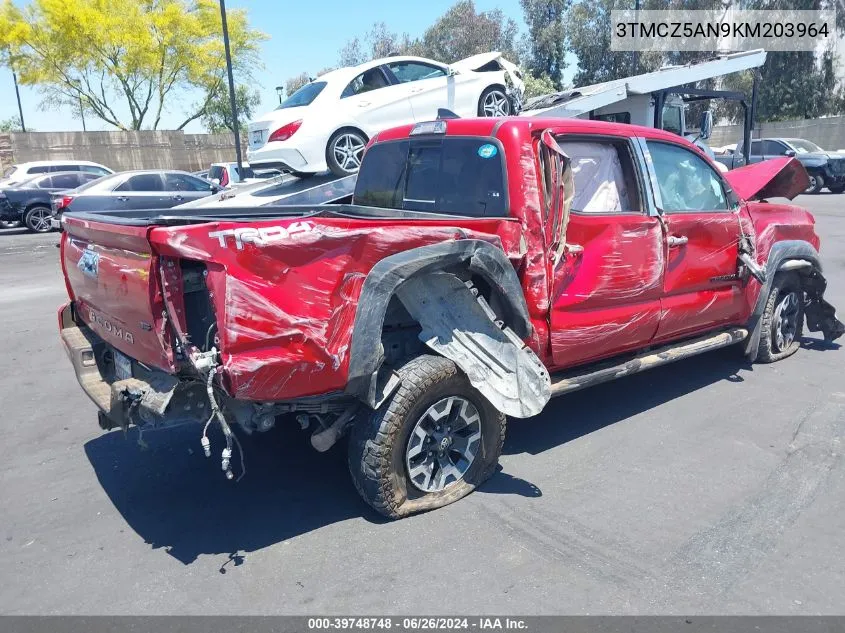 2019 Toyota Tacoma Trd Off Road VIN: 3TMCZ5AN9KM203964 Lot: 39748748