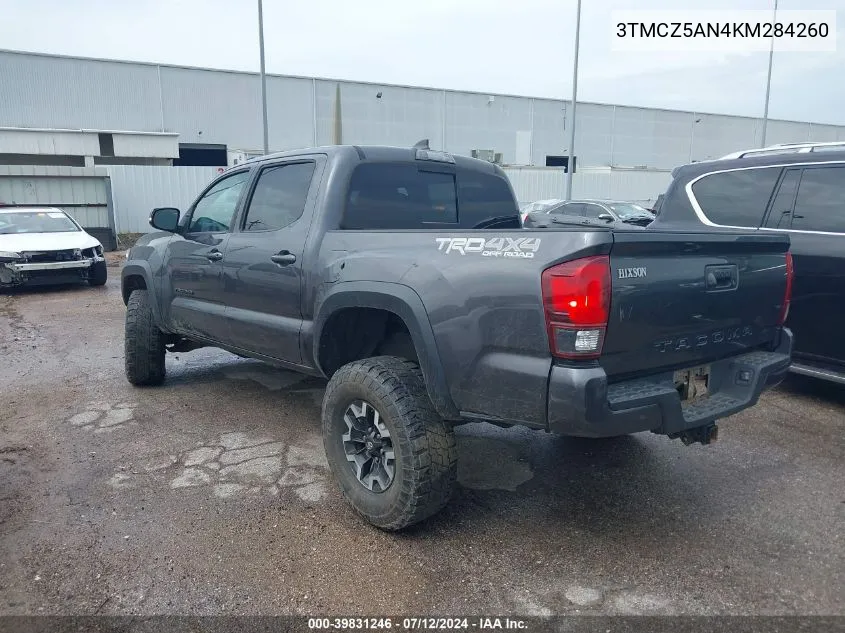 2019 Toyota Tacoma Trd Off Road VIN: 3TMCZ5AN4KM284260 Lot: 39831246