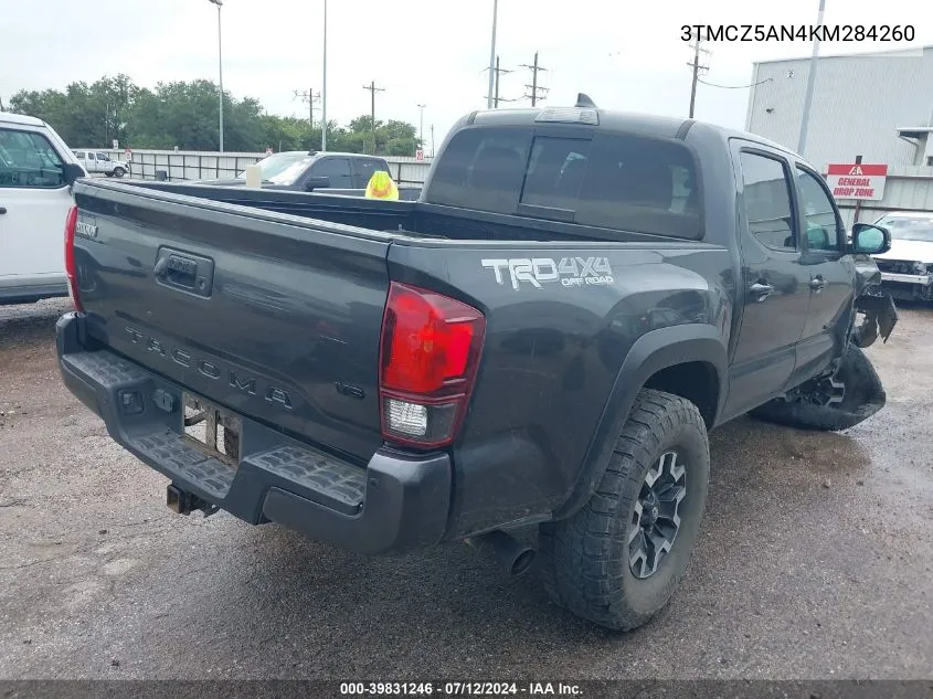 2019 Toyota Tacoma Trd Off Road VIN: 3TMCZ5AN4KM284260 Lot: 39831246