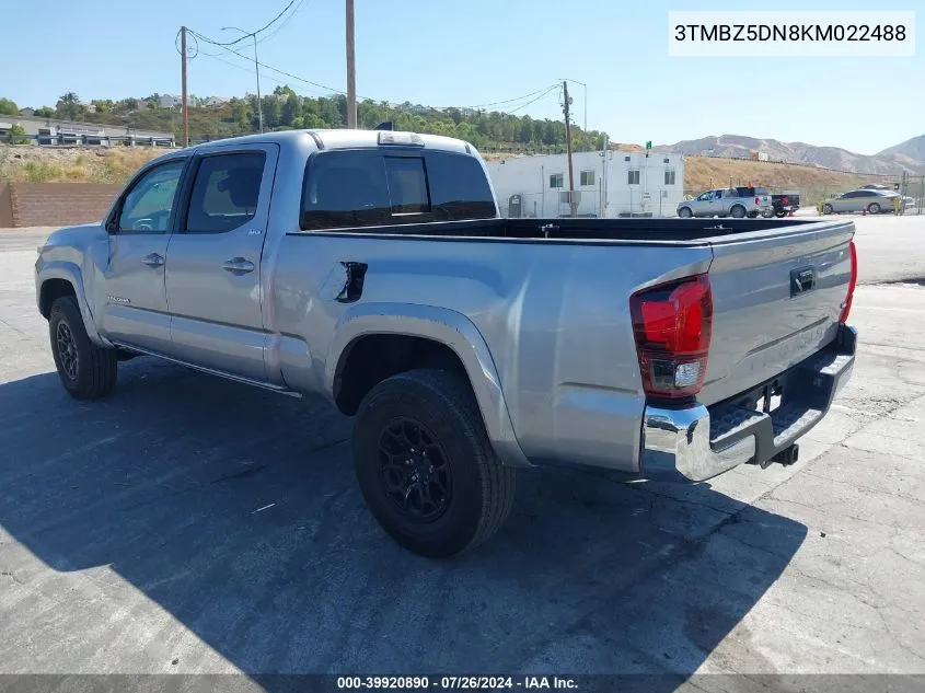 2019 Toyota Tacoma Double Cab/Sr5/Trd Sport VIN: 3TMBZ5DN8KM022488 Lot: 39920890