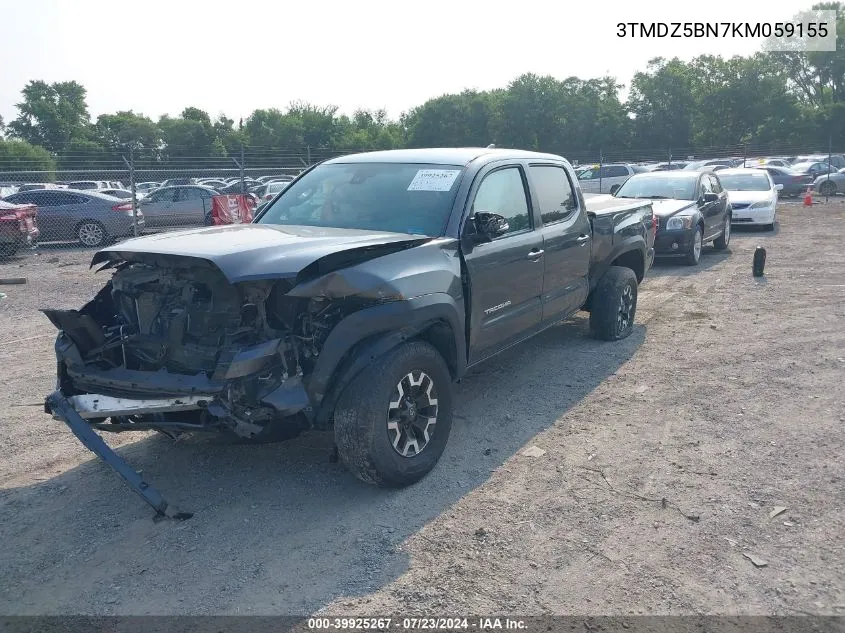 2019 Toyota Tacoma Trd Off Road VIN: 3TMDZ5BN7KM059155 Lot: 39925267