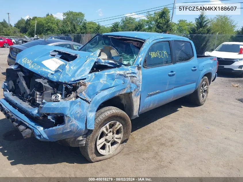 2019 Toyota Tacoma Trd Sport VIN: 5TFCZ5AN4KX188607 Lot: 40018279