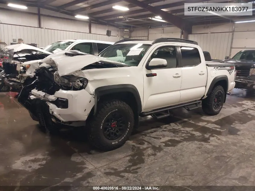 2019 Toyota Tacoma Trd Pro VIN: 5TFCZ5AN9KX183077 Lot: 40020516