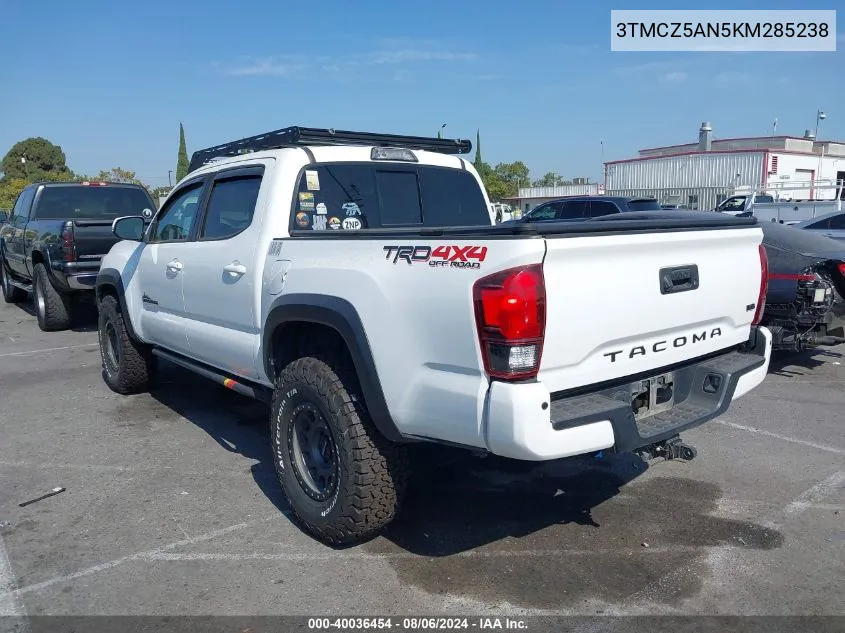 2019 Toyota Tacoma Trd Off Road VIN: 3TMCZ5AN5KM285238 Lot: 40036454