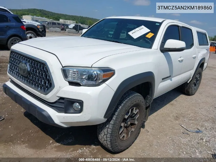 2019 Toyota Tacoma Trd Off Road VIN: 3TMCZ5AN2KM189860 Lot: 40036488