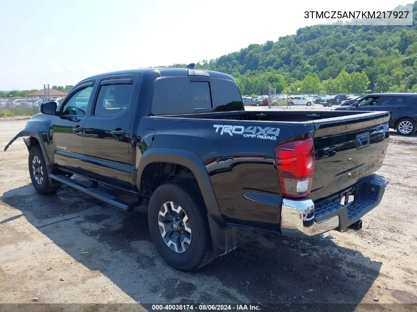 2019 Toyota Tacoma Trd Off Road VIN: 3TMCZ5AN7KM217927 Lot: 40038174