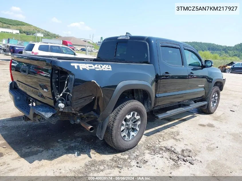 2019 Toyota Tacoma Trd Off Road VIN: 3TMCZ5AN7KM217927 Lot: 40038174