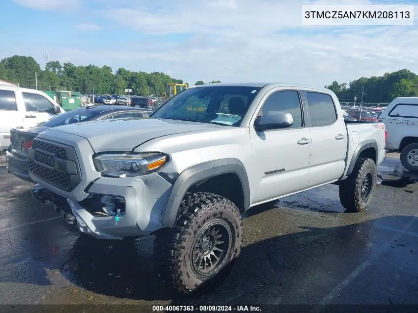 2019 Toyota Tacoma Trd Off Road VIN: 3TMCZ5AN7KM208113 Lot: 40067363