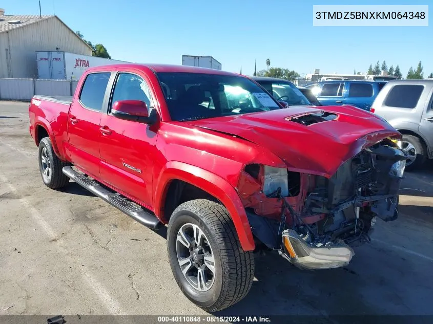 2019 Toyota Tacoma Trd Sport VIN: 3TMDZ5BNXKM064348 Lot: 40110848