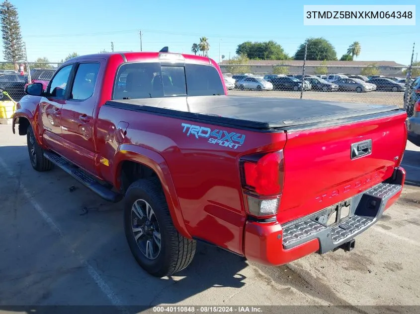 2019 Toyota Tacoma Trd Sport VIN: 3TMDZ5BNXKM064348 Lot: 40110848