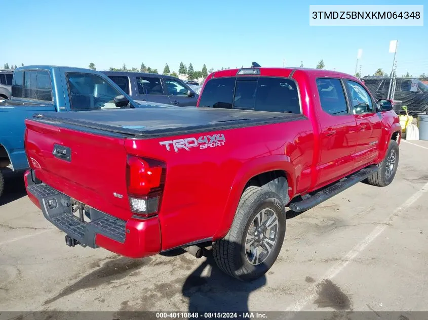 2019 Toyota Tacoma Trd Sport VIN: 3TMDZ5BNXKM064348 Lot: 40110848