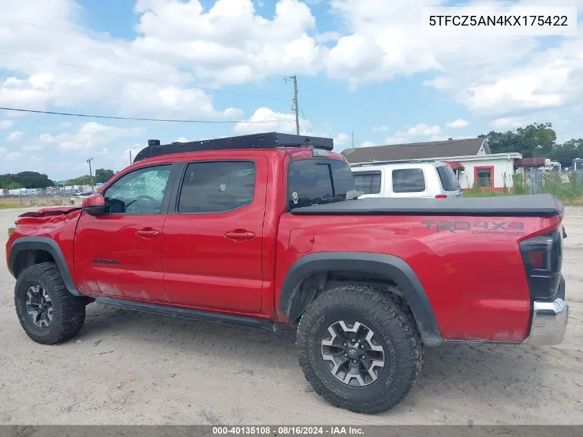 2019 Toyota Tacoma Trd Off Road VIN: 5TFCZ5AN4KX175422 Lot: 40135108