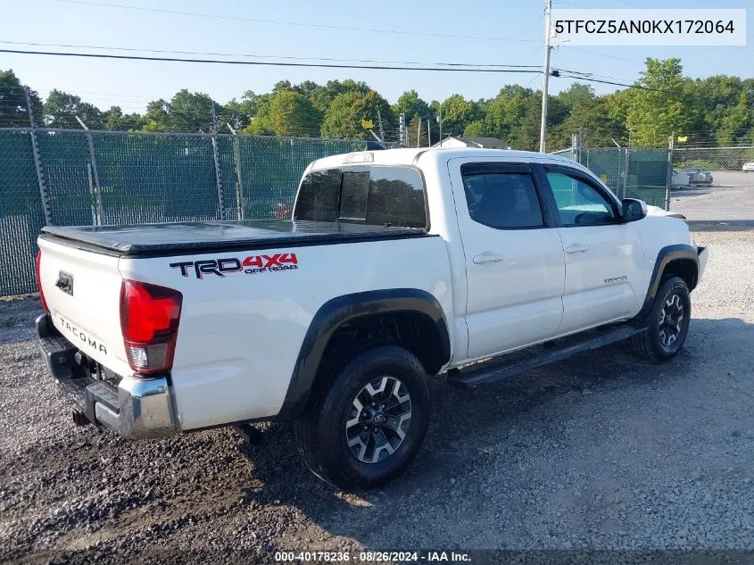 2019 Toyota Tacoma Trd Off Road VIN: 5TFCZ5AN0KX172064 Lot: 40178236