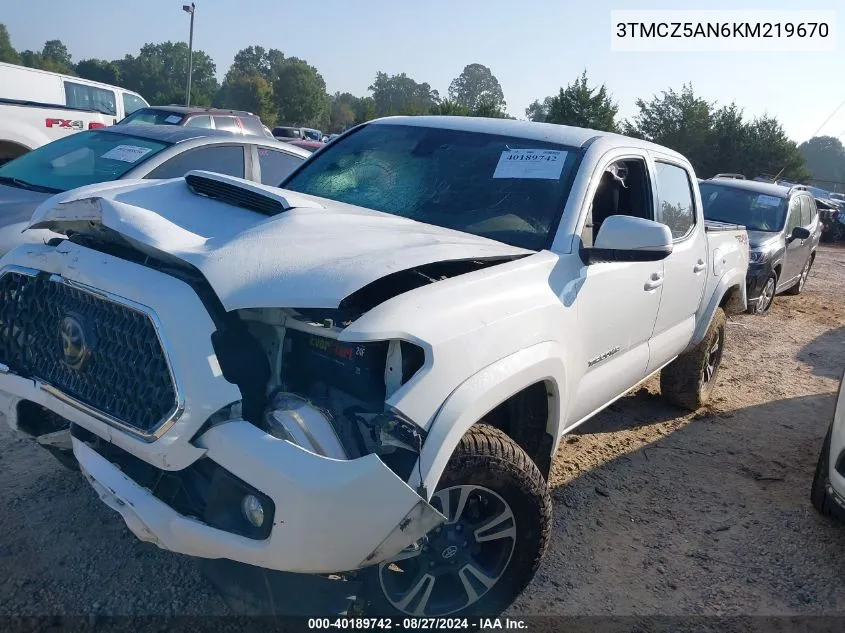 2019 Toyota Tacoma Trd Sport VIN: 3TMCZ5AN6KM219670 Lot: 40189742