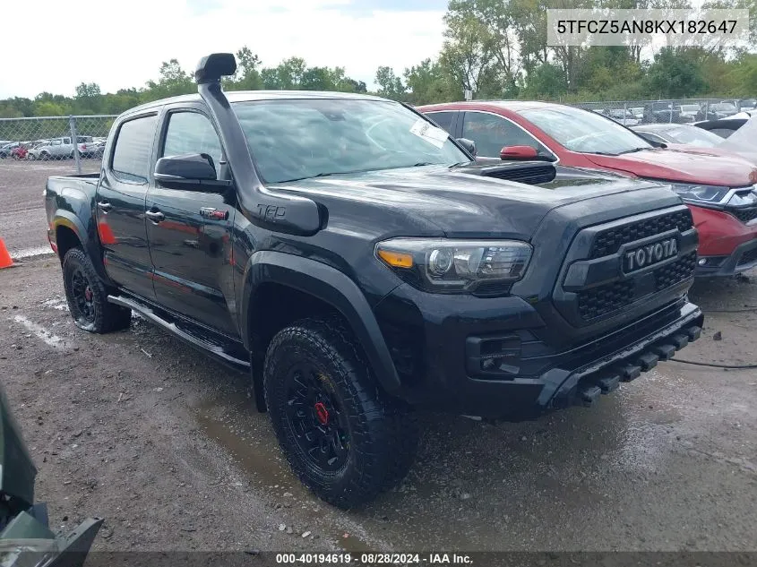 2019 Toyota Tacoma Trd Pro VIN: 5TFCZ5AN8KX182647 Lot: 40194619