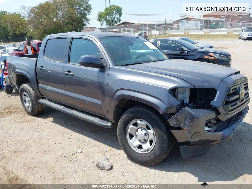 2019 Toyota Tacoma Sr VIN: 5TFAX5GN1KX147310 Lot: 40219460