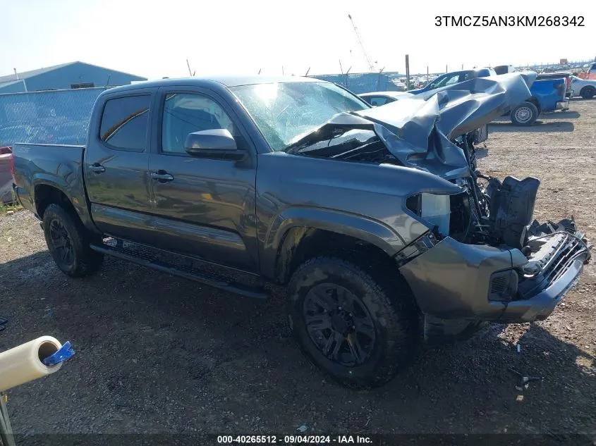 2019 Toyota Tacoma Double Cab/Sr/Sr5/Trd Sport/Trd Off Road/Trd Pro VIN: 3TMCZ5AN3KM268342 Lot: 40265512