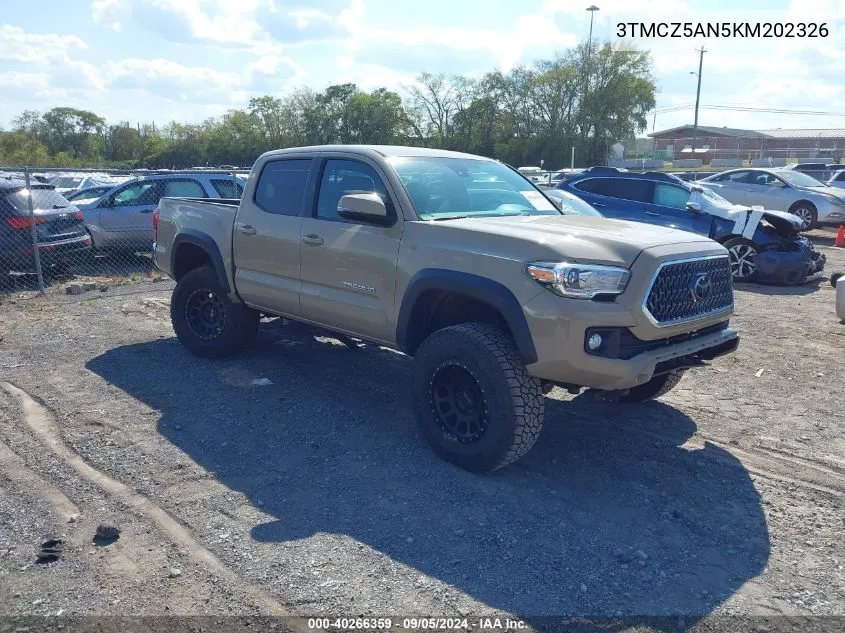 2019 Toyota Tacoma Trd Off Road VIN: 3TMCZ5AN5KM202326 Lot: 40266359