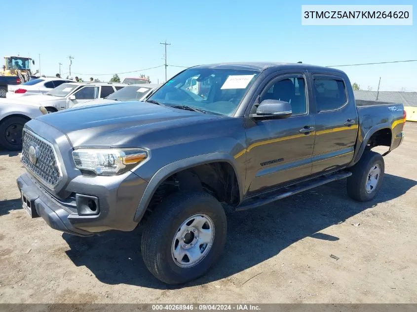 2019 Toyota Tacoma Trd Off Road VIN: 3TMCZ5AN7KM264620 Lot: 40268946