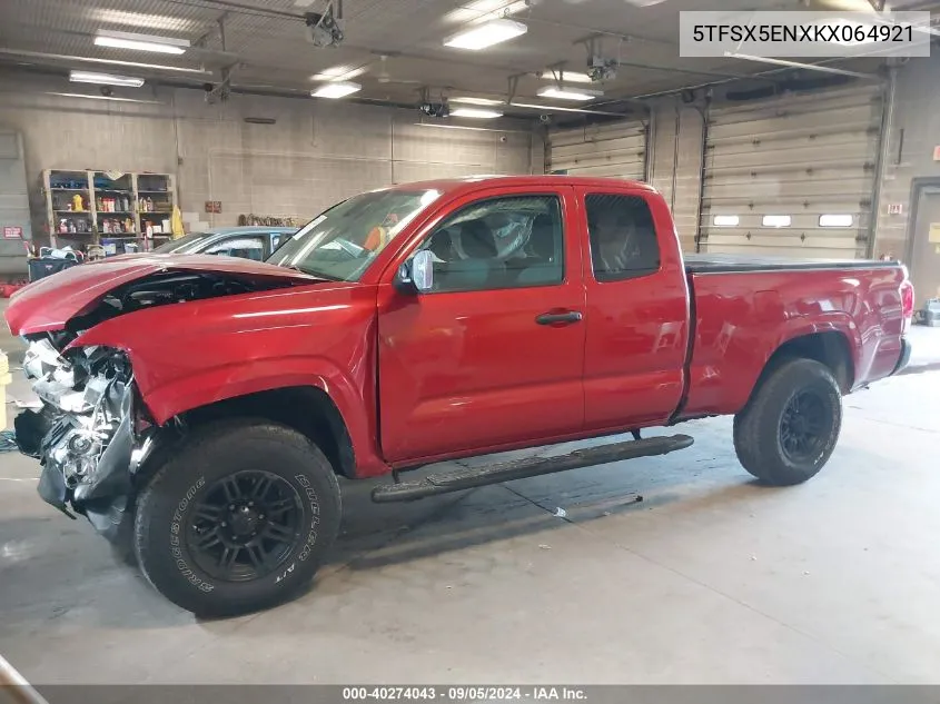 5TFSX5ENXKX064921 2019 Toyota Tacoma Access Cab/Sr/Sr5