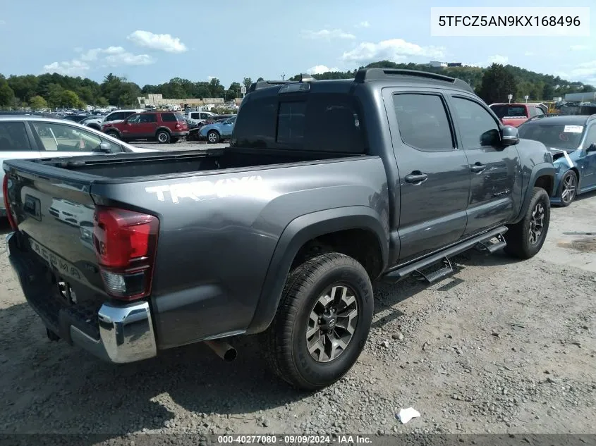 2019 Toyota Tacoma Trd Off Road VIN: 5TFCZ5AN9KX168496 Lot: 40277080