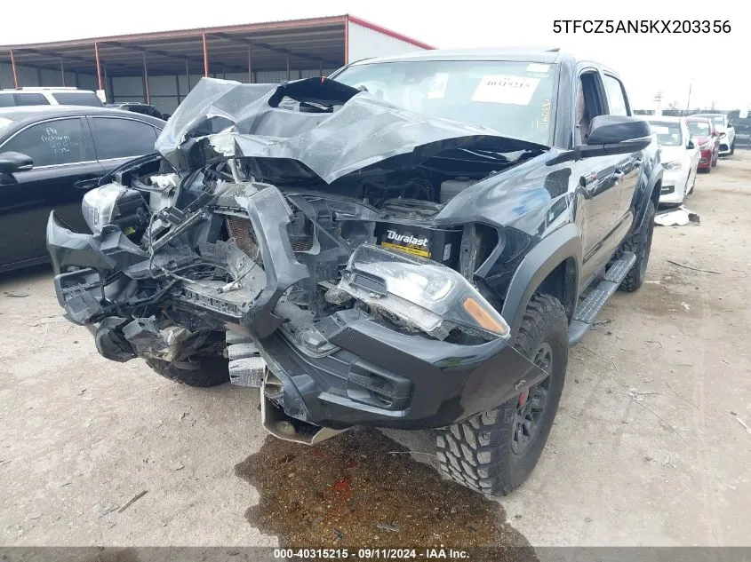 5TFCZ5AN5KX203356 2019 Toyota Tacoma Double Cab/Sr/Sr5/Trd Spo