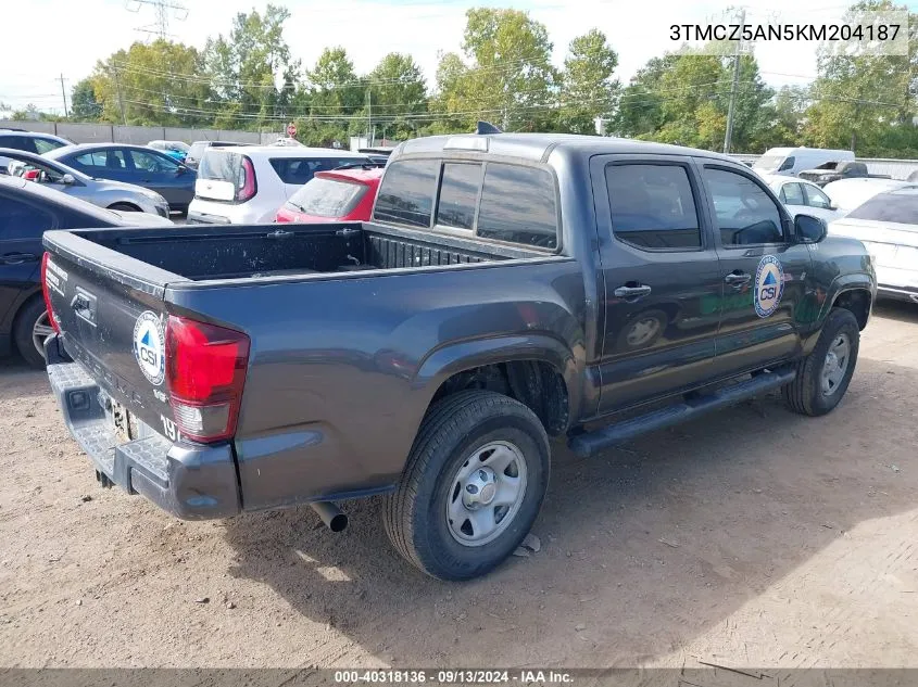 3TMCZ5AN5KM204187 2019 Toyota Tacoma Sr V6