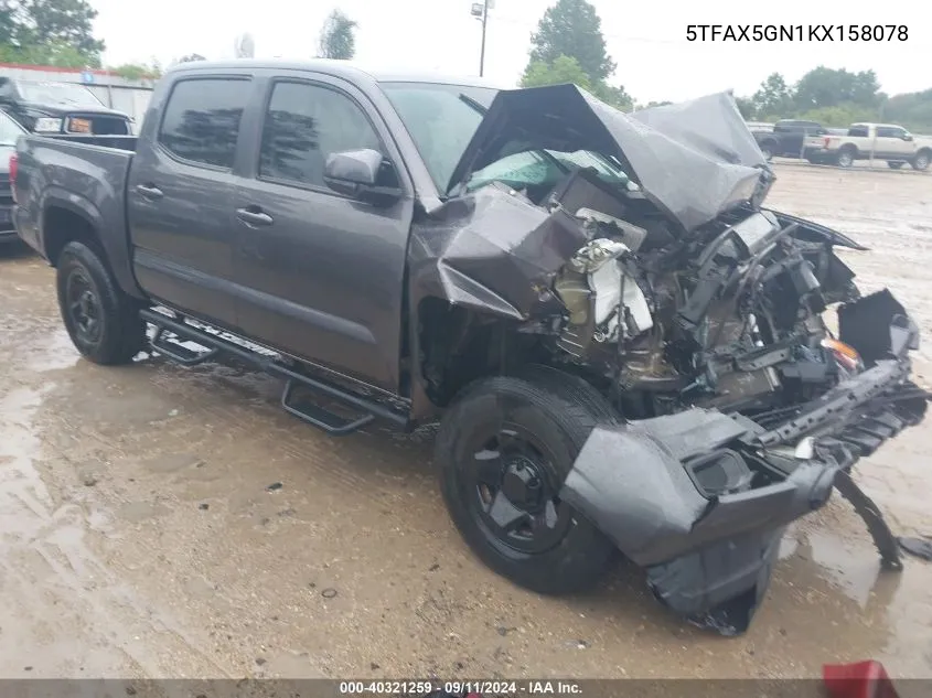 2019 Toyota Tacoma Sr VIN: 5TFAX5GN1KX158078 Lot: 40321259