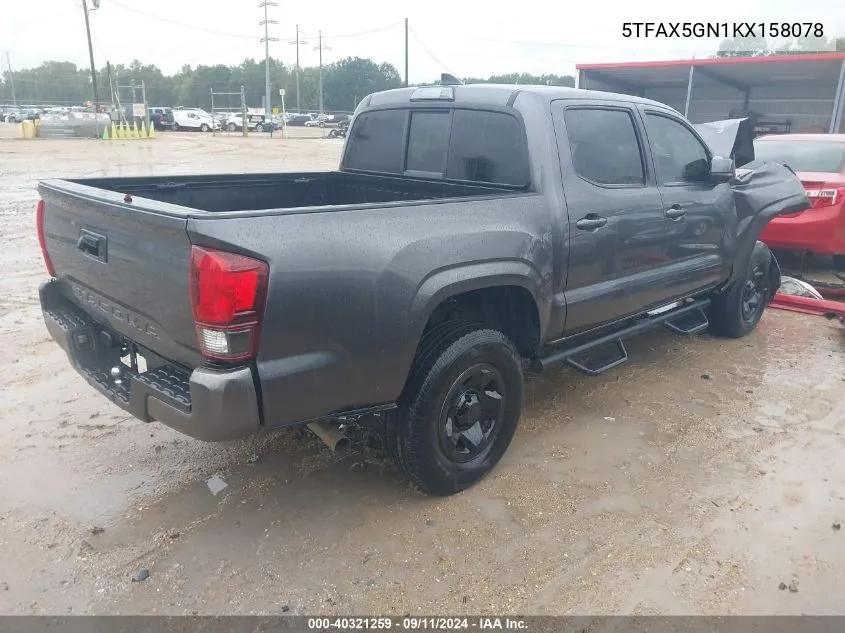 2019 Toyota Tacoma Sr VIN: 5TFAX5GN1KX158078 Lot: 40321259