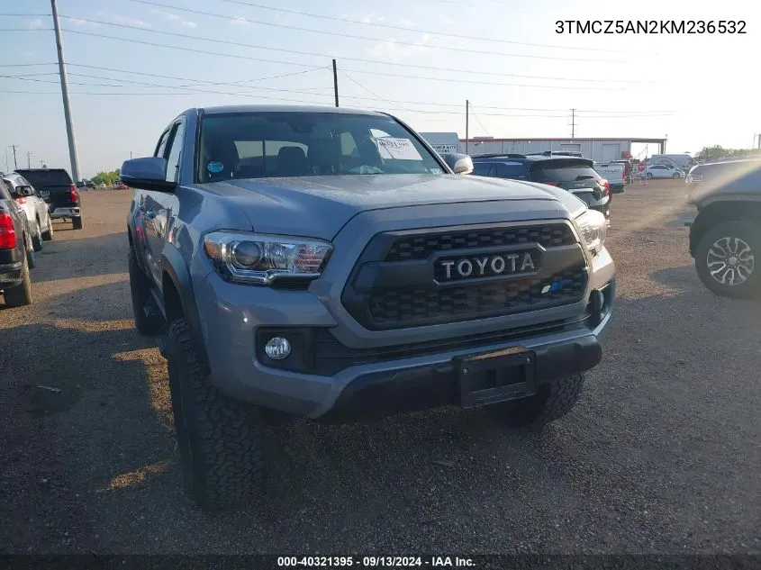 2019 Toyota Tacoma Double Cab/Sr/Sr5/Trd Spo VIN: 3TMCZ5AN2KM236532 Lot: 40321395