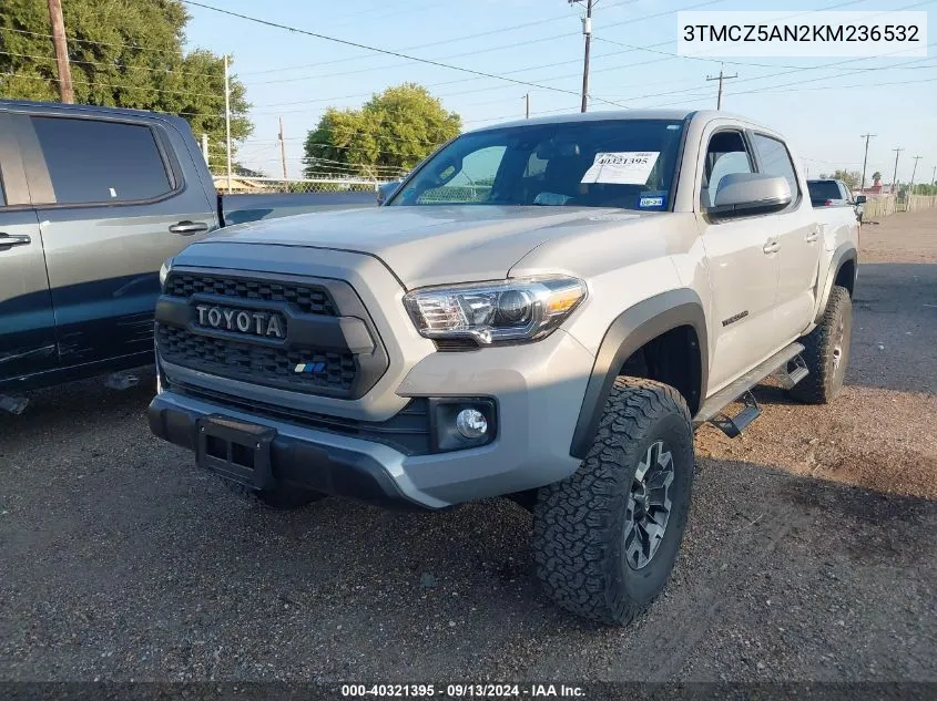 2019 Toyota Tacoma Double Cab/Sr/Sr5/Trd Spo VIN: 3TMCZ5AN2KM236532 Lot: 40321395