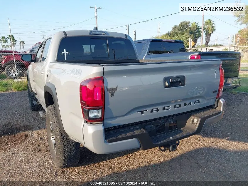 2019 Toyota Tacoma Double Cab/Sr/Sr5/Trd Spo VIN: 3TMCZ5AN2KM236532 Lot: 40321395