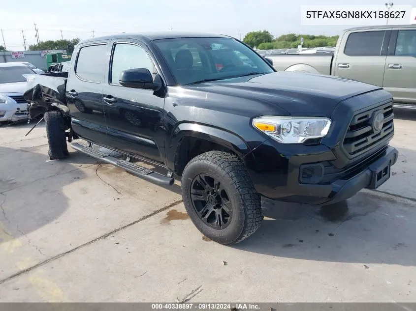 2019 Toyota Tacoma Double Cab/Sr/Sr5 VIN: 5TFAX5GN8KX158627 Lot: 40338897