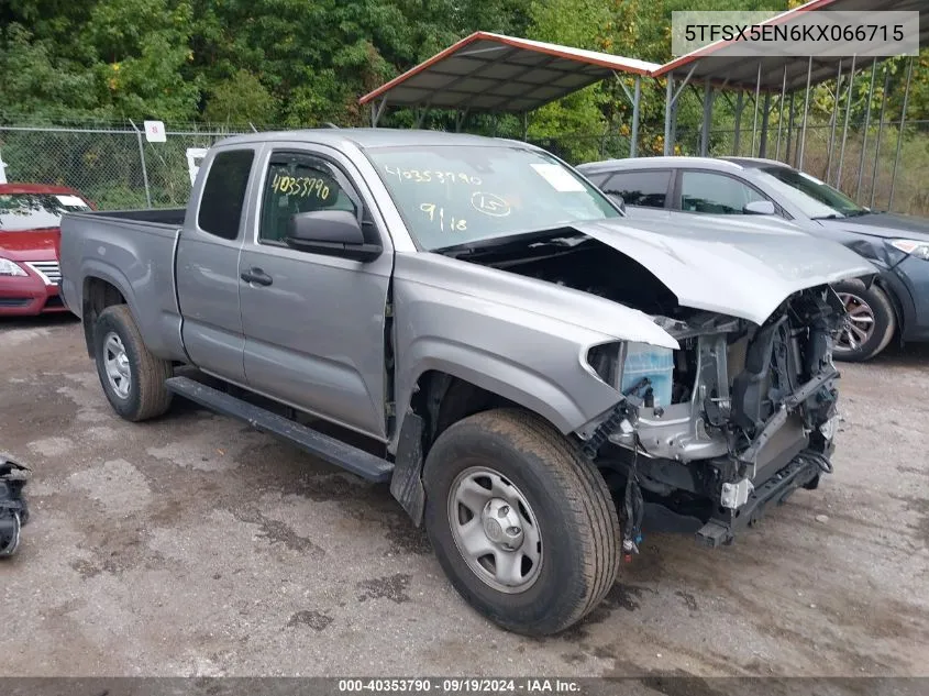 2019 Toyota Tacoma Access Cab/Sr/Sr5 VIN: 5TFSX5EN6KX066715 Lot: 40353790