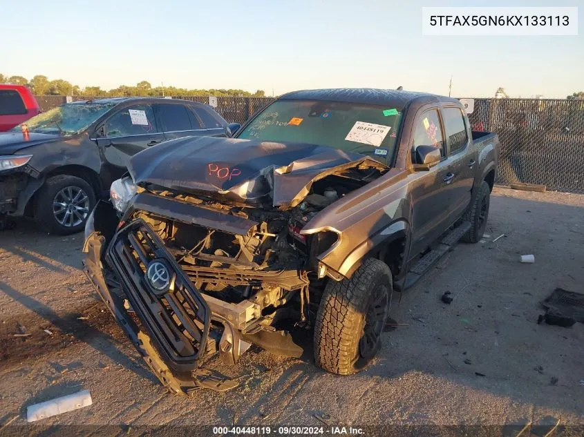 2019 Toyota Tacoma Double Cab/Sr/Sr5 VIN: 5TFAX5GN6KX133113 Lot: 40448119