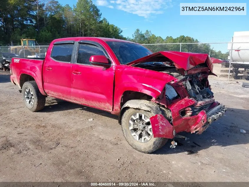 2019 Toyota Tacoma Sr V6 VIN: 3TMCZ5AN6KM242964 Lot: 40450514