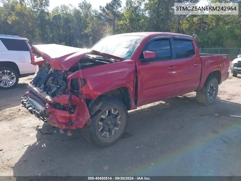 2019 Toyota Tacoma Sr V6 VIN: 3TMCZ5AN6KM242964 Lot: 40450514