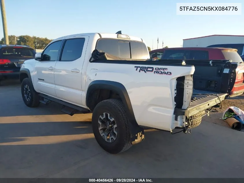 2019 Toyota Tacoma Double Cab/Sr5/Trd Sport/ VIN: 5TFAZ5CN5KX084776 Lot: 40456426