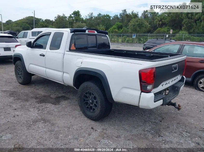 5TFRZ5CN1KX071624 2019 Toyota Tacoma Access Cab/Sr/Sr5