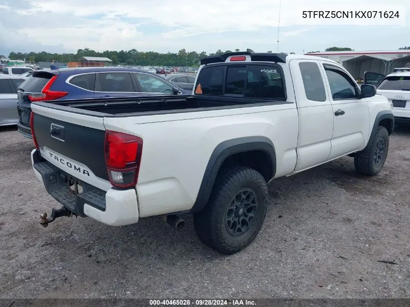 2019 Toyota Tacoma Access Cab/Sr/Sr5 VIN: 5TFRZ5CN1KX071624 Lot: 40465028