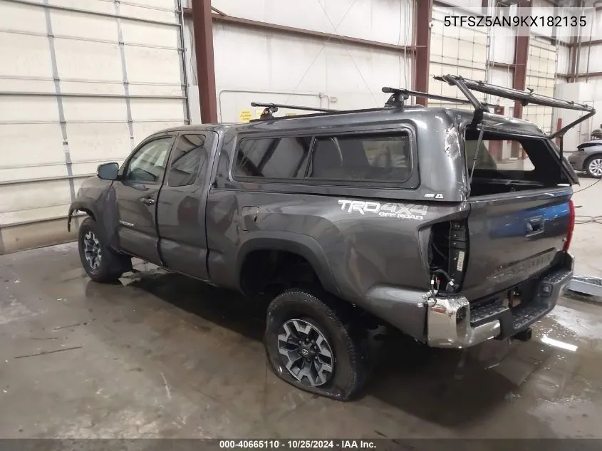 2019 Toyota Tacoma Trd Off Road VIN: 5TFSZ5AN9KX182135 Lot: 40665110