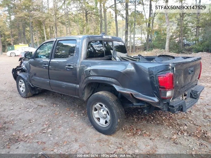 2019 Toyota Tacoma Sr VIN: 5TFAX5GN8KX147529 Lot: 40675674