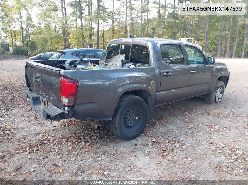 2019 Toyota Tacoma Sr VIN: 5TFAX5GN8KX147529 Lot: 40675674