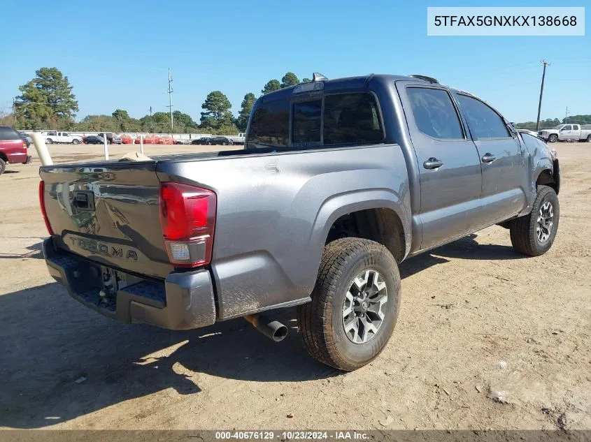 5TFAX5GNXKX138668 2019 Toyota Tacoma Sr