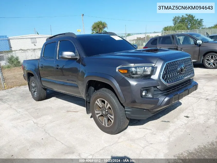 2019 Toyota Tacoma Trd Sport VIN: 3TMAZ5CN6KM094643 Lot: 40681012