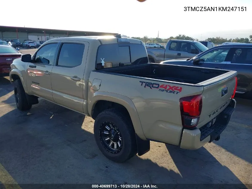 3TMCZ5AN1KM247151 2019 Toyota Tacoma Trd Sport