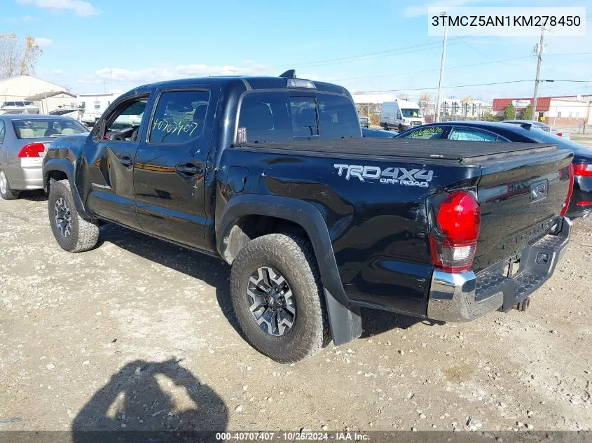 2019 Toyota Tacoma 4Wd Trd Off Road VIN: 3TMCZ5AN1KM278450 Lot: 40707407